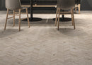 Havenwood Dove Chevron  12"x15"  Matte Porcelain Mesh-Mounted Mosaic Tile room shot living room view 2