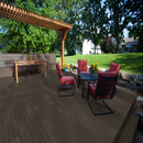 Elemental deck walnut 8 in x 47 in matte NHDELEWAL8X47 porcelain floor and wall tile room shot outdoor view