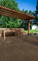 Elemental deck wine 8 in x 47 in matte NHDELEWIN8X47 porcelain floor and wall tile room shot outdoor view 2