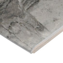 Kaya Onda Gray 3"x24" Bullnose Polished Porcelain Wall Tile - MSI Collection product shot edge view