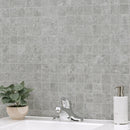 Legions Lunar Silver 12"x12" Matte Porcelain Floor And Wall Tile room shot bathroom view 3