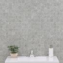 Legions Lunar Silver 12"x12" Matte Porcelain Floor And Wall Tile room shot bathroom view 2