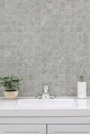 Legions Lunar Silver 12"x12" Matte Porcelain Floor And Wall Tile room shot bathroom view 4