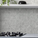 Legions Lunar Silver 12"x12" Matte Porcelain Floor And Wall Tile room shot kitchen view