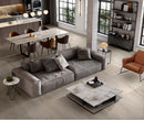 Malahari Greige 24"x48" Lapato 3D Porcelain Floor & Wall Tile - MSI Collection living room view