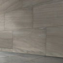Malahari Greige 3"x24" Lapato 3D Porcelain Bullnose Tile Trim - MSI Collection wall view