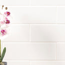 Metro White 4"x12" Glossy Ceramic Wall Tile - MSI Collection bathroom wall view