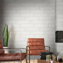 Nora Ice 6"x24" Porcelain Ledger Matte Wall Tile - MSI Collection room shot sitting view
