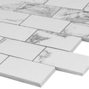 Pietra Statuario 12"x12" Polished Porcelain Mesh-Mounted Mosaic Tile - MSI Collection product shot profile view 3