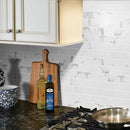 Pietra Statuario 12"x12" Polished Porcelain Mesh-Mounted Mosaic Tile - MSI Collection room shot kitchen view 2