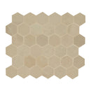 Sande Cream 12"x12" Matte 2" Hexagon Porcelain Mesh-Mounted Mosaic Tile product shot profile  view