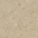 Sande Cream 12"x12" Matte 2" Hexagon Porcelain Mesh-Mounted Mosaic Tile product shot angle view