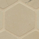 Sande Cream 12"x12" Matte 2" Hexagon Porcelain Mesh-Mounted Mosaic Tile product shot profile view closeup