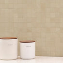 Sande Cream 12"x12" Matte Porcelain Mesh-Mounted Mosaic Tile room shot kitchen view 2