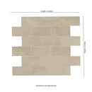 Sande Cream 12"x12" Polished Porcelain Mesh Mounted Mosaic Tile 2"x4" - MSI Collection
