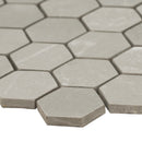 Sande Gray 12"x12" Matte  2" Hexagon Porcelain Mosaic Tile product shot profile view