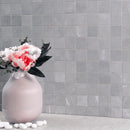Sande Ivory 12"x12" Matte Porcelain Mosaic Tile room shot table view