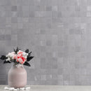 Sande Ivory 12"x12" Matte Porcelain Mosaic Tile room shot table view 2