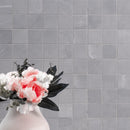 Sande Ivory 12"x12" Matte Porcelain Mosaic Tile room shot table view 4
