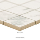 Pietra Statuario 12"x12" Matte Porcelain Mesh-Mounted Mosaic Tile - MSI Collection edge view