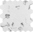Pietra Statuario 12"x12" Matte 2" Hexagon Porcelain Mesh-Mounted Mosaic Tile - MSI Collection