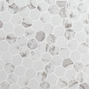 Pietra Statuario 12"x12" Matte 2" Hexagon Porcelain Mesh-Mounted Mosaic Tile product shot angle view