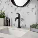 Pietra Statuario 12"x12" Matte 2" Hexagon Porcelain Mesh-Mounted Mosaic Tile room shot bathroom view 6