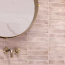 Stella Blush 2"x10" Glossy Ceramic Wall Tile - MSI Collection bathroom view 2