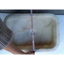 European White Marble Rectangular Farmhouse Sink Semi Polished