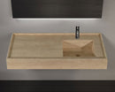 Troia Beige Travertine Rectangular Wall-mount Bathroom Sink (W)20" (L)54" (H)6" bathroom view
