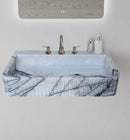 New York Marble Wall-mount Bathroom Sink Fluted Front and Edges (W)16" (W)28" (H)5" bathroom view