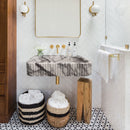 New York Marble Wall-mount Bathroom Sink Ribbed Textured (W)14" (L)24" (H)6"