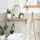 Urbano Crema Bullnose 4"x12" Glossy Ceramic Wall Tile - MSI Collection product shot bathroom view