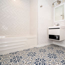Urbano Pure Bullnose 4"x12" Glossy Ceramic Wall Tile - MSI Collection bathroom tub view