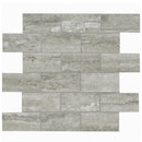 Veneto Gray 12"x12" Polished Porcelain Mesh-Mounted Mosaic Tile product shot profile view