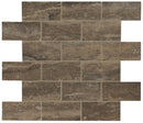 Veneto Noce 12"x12" Polished Porcelain Mesh-Mounted Mosaic Tile product shot profile view
