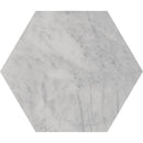 Hexagon Cararra 5 25/32"x5" Honed Marble Waterjet Decos product shot tile view