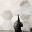 Citylight 5 25/32"x5" Honed Marble Waterjet Decos Product shoot tile view 6 