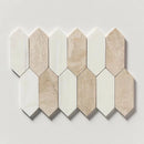 Royal Snow White 13 3/16"x11 1/16" Honed Medium Picket Marble Mosaic Tile angle view