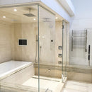Gothic Arabesque Hampton 4 7/8"x8 13/16" Honed & Polished Marble Waterjet Decos Tile room shot bathroom view 2
