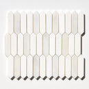 Ice white 13 3/16"x11" Afyon White Multi Finish Baby Picket Marble Mosaic Product shoot mosaic view 4