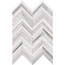 Citylight, Snow White 16"x11 7/8" Multi Finish Chevron Fusion Marble Mosaic profile view