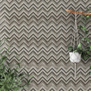 Heritage, Centennial 16"x11 7/8" Honed Chevron Fusion Limestone Mosaic Tile room shot outdoor view