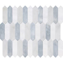 Lonte Snow White Foster Honed 13 3/16"x11" Baby Picket Marble Mosaic product shot wall view