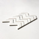 Ice white 16"x11 7/8" Skyline Polished Chevron Fusion Marble Mosaic Product shoot mosaic view 1