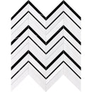 White and Black Honed Dunbar Marble Mosaic 16"x11 7/8" - Checkerboard Collection product shot wall view