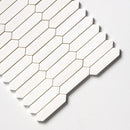 Ice white 13 3/16"x11" Polished Baby Picket Marble Mosaic Product shoot mosaic view 3