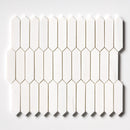 Ice white 13 3/16"x11" Polished Baby Picket Marble Mosaic Product shoot mosaic view 5