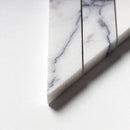 Pitoly Honed Thin Chevron 10"x13" Marble Mosaic closeup view