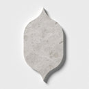 Gothic Arabesque Silver Skyes 4 7/8"x8 13/16" Polished Marble Waterjet Decos profile view